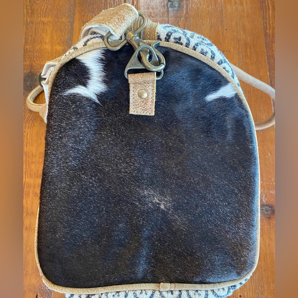 Myra Bag Cowhide Canvas Duffle - Picture 8 of 13